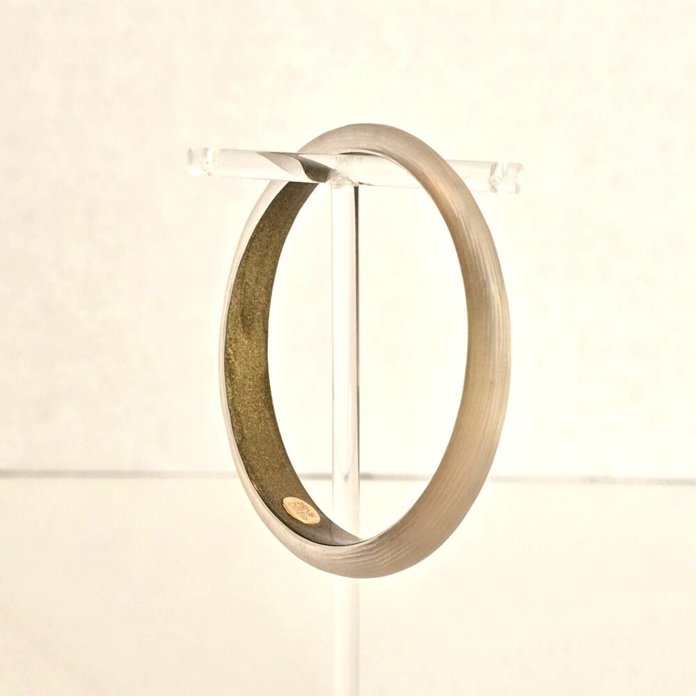 ALEXIS BITTAR Hand‑Carved Lucite Skinny Tapered Bangle Sculpted Clear Bracelet